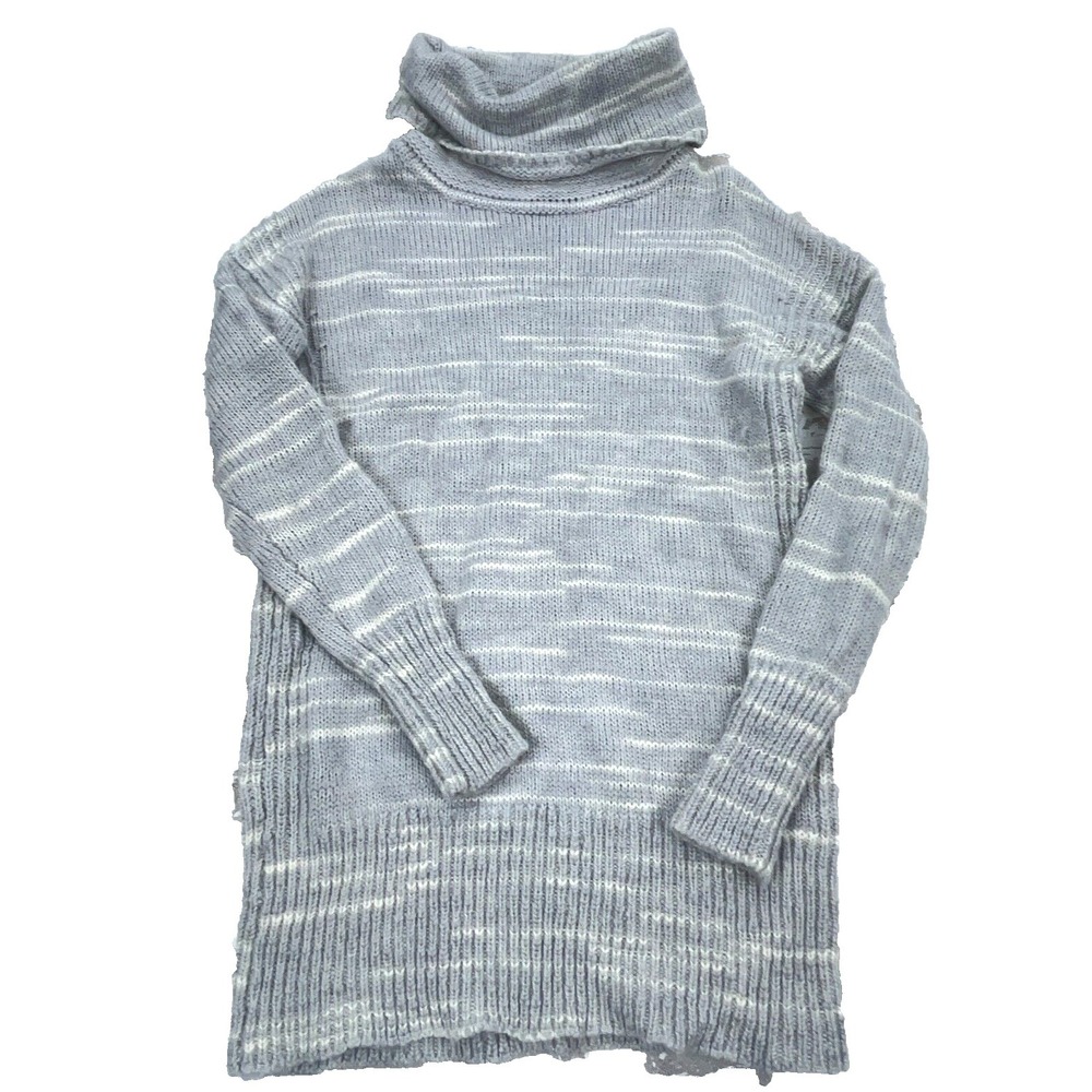 Banana Republic Sweater Dress Women Small Gray Chunky Knit Sweater Turtle Neck